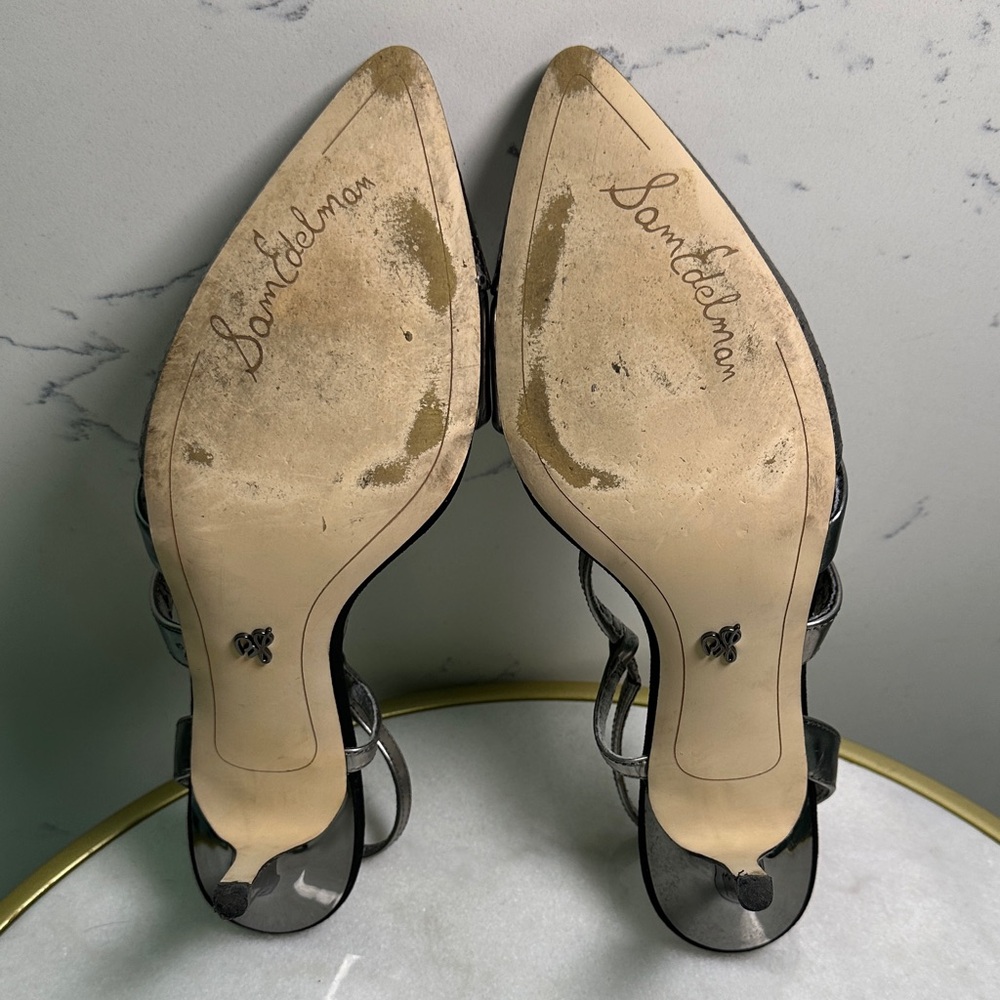Sam Edelman Women’s Metallic Silver Slingback Pumps size 8 - Picture 5 of 6
